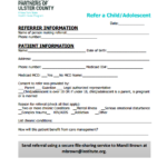 A screenshot of the child referral form